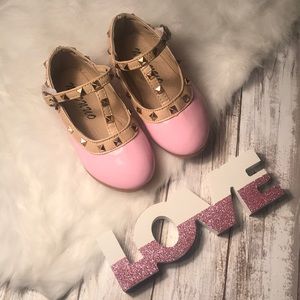 Pink and Tan Studded Dress Shoes